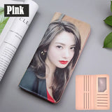 Personalized Hasp Long Wallet for Him with Two Pictures