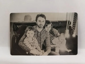 Engraved PU Leather Wallet Short Purse Photo Men Gift