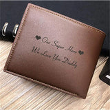 Engraved PU Leather Wallet Short Purse Photo Men Gift