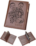 Custom Men's Leather Photo Wallet, Personalized Gift for Husband, Dad, Son