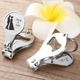 Personalized Wedding Nail Clipper Bottle Opener Keychain Stainless
