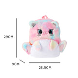 Personalized Winter Unicorn Children's Plush Backpack Embroidered Name