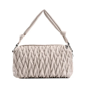 Soft Leather Chain Shoulder Bag - Black
