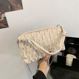 Soft Leather Chain Shoulder Bag - Black