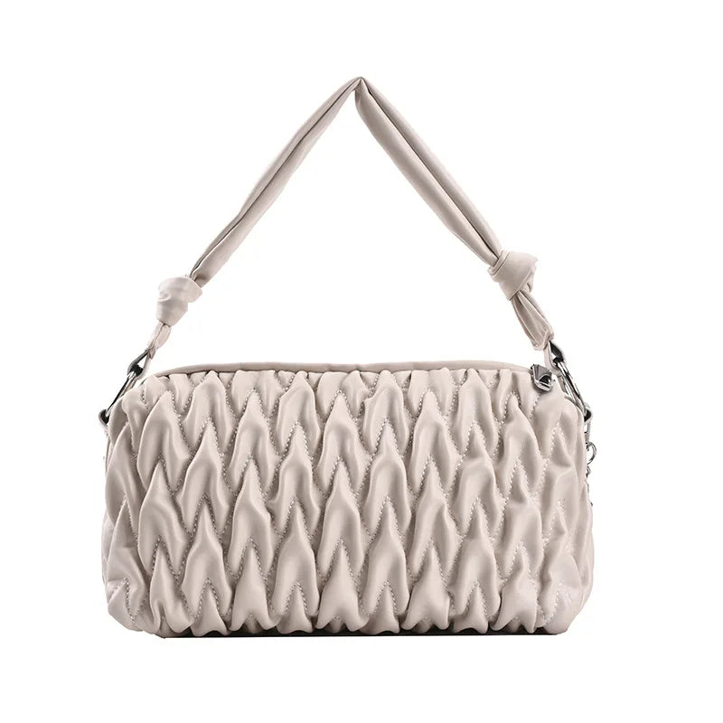 Soft Leather Chain Shoulder Bag - Black