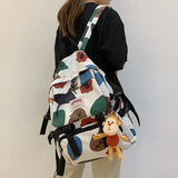 Personalized Graffiti College Backpack Student School Bag Travel Anti-theft