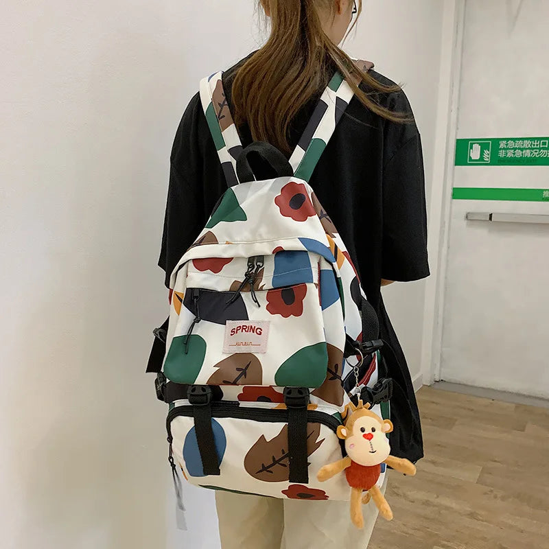 Personalized Graffiti College Backpack Student School Bag Travel Anti-theft