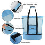 Mesh Beach Bag Tote 2 in 1 Insulated Lunch Bag