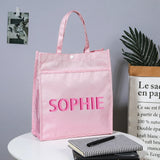 Personalized Shadow Monogram Kids Library Tote Bag