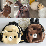 Dog Plush Backpack Puppy Knapsack Portable Nylon Wide Shoulder Straps Bag