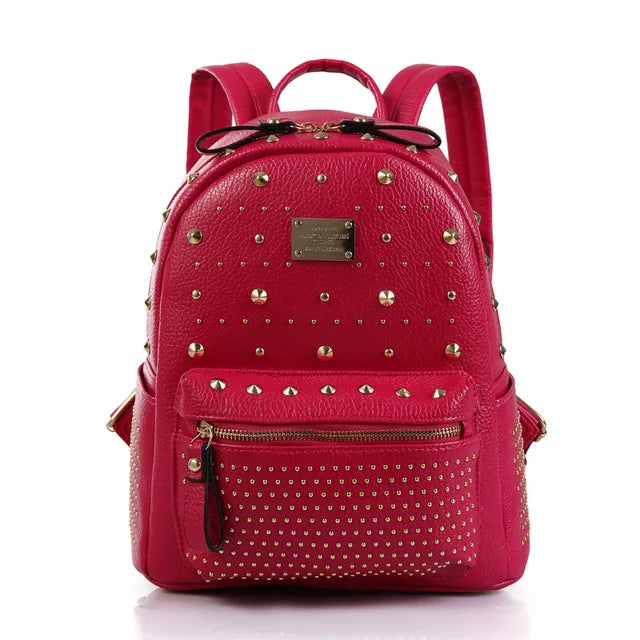 Petrichor Rivet Women Backpack High Punk Backpack Female Multi-color