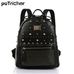 Petrichor Rivet Women Backpack High Punk Backpack Female Multi-color