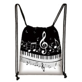 Piano Guitar Musical Drawstring Bag Travel Backpack