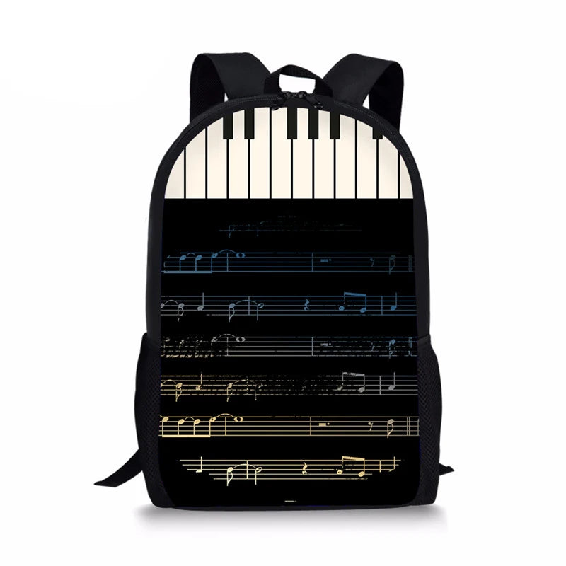 Piano Music Note Print Women Backpack School Shoulder Bag Bagpack mochila