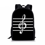Piano Music Note Print Women Backpack School Shoulder Bag Bagpack mochila