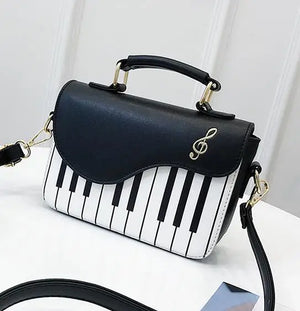 Women's Piano Pattern Shoulder Bag Small Crossbody Messenger Tote