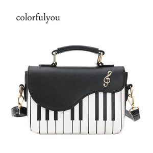 Women's Piano Pattern Shoulder Bag Small Crossbody Messenger Tote