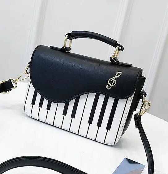 Women's Piano Pattern Shoulder Bag Small Crossbody Messenger Tote