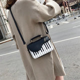 Women's Piano Pattern Shoulder Bag Small Crossbody Messenger Tote