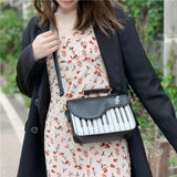 Piano Shape PU Leather Shoulder Crossbody Bag Tote Satchel