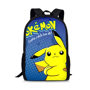 Pikachu Style Print Large Schoolbag Student School Backpack