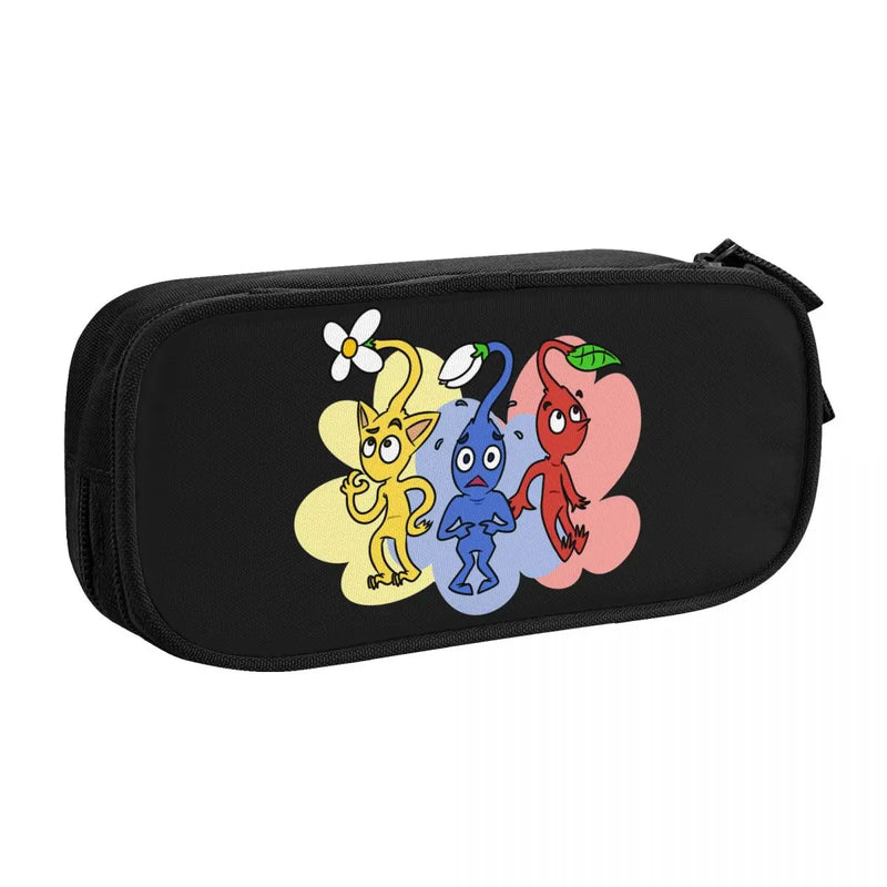 Pikmin Characters Pen Box Student School Anime Zipper Pen Bag