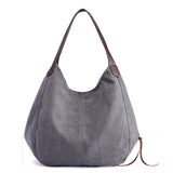 Large Shoulder Canvas Bag Women Handbag Pockets Ladies Hobo Bags