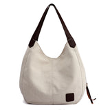 Large Shoulder Canvas Bag Women Handbag Pockets Ladies Hobo Bags