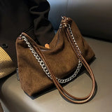 Chain Small Handbags Corduroy Shoulder Bags