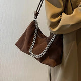 Chain Small Handbags Corduroy Shoulder Bags