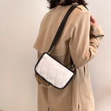 Leather Women's Shoulder Bag Wide Strap Crossbody Bag Handbag