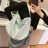 Women's Crossbody Bag Leisure Shoulder Bag Laser Nylon Large Capacity Handbags