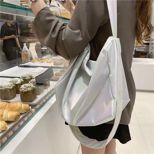 Women's Crossbody Bag Leisure Shoulder Bag Laser Nylon Large Capacity Handbags