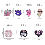 Pink Bear Enamel Pins Punk Gothic Witch Brooches