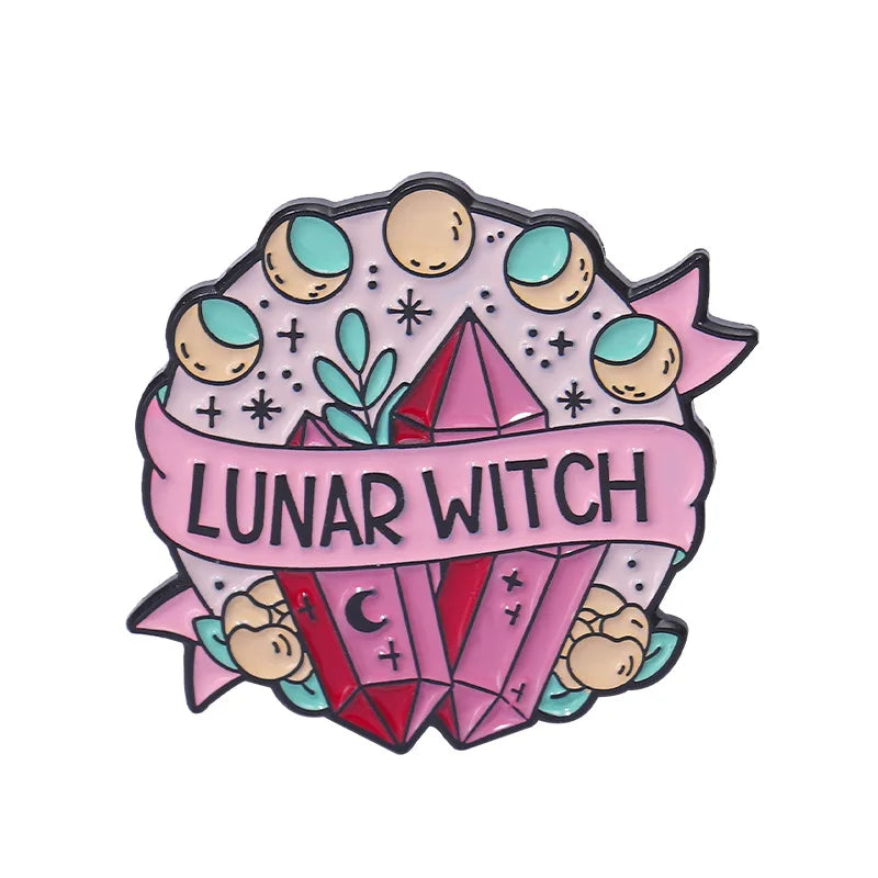 Pink Bear Enamel Pins Punk Gothic Witch Brooches