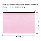 Pink Canvas Makeup Bag with Multi-Color Zipper