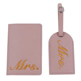 Embroidery Mr Mrs Lover Couple Wedding Passport Cover Case Set
