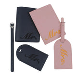 Embroidery Mr Mrs Lover Couple Wedding Passport Cover Case Set