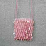 Pink Girl Sequins Beaded Shoulder Messenger Bag