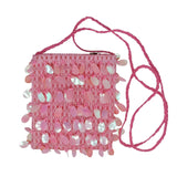 Pink Girl Sequins Beaded Shoulder Messenger Bag