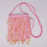 Pink Girl Sequins Beaded Shoulder Messenger Bag