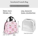 Pink Donut Pug Lunch Box Insulated Meal Bag for School Work