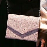 Pink Diamond Crossbody Shoulder Bag for Women Evening Purse