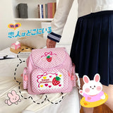 Pink Strawberry Embroidery Children's Schoolbag - Girls Birthday Gift