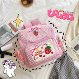 Pink Strawberry Embroidery Children's Schoolbag - Girls Birthday Gift