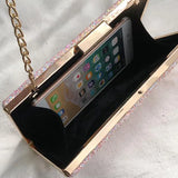 Pink Glitter Leather Clutch Bag Sequin Wedding Shoulder Party Pouch