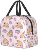 Pink Guinea Pig and Strawberry Insulated Lunch Box