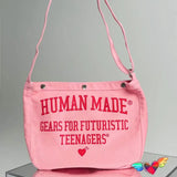 Pink Canvas Waist Packs Men Women Buckle Opening Bag