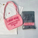 Pink Canvas Waist Packs Men Women Buckle Opening Bag