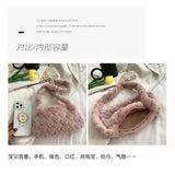 Pink Heart Lady Faux Fur Shoulder Bag Winter Warm Furry Plush Crossbody Purse